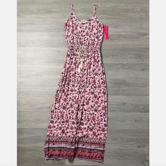 ShoSho Long / Maxi Dress - Floral Pattern (Pink / Purple) - Size Small - Picture 2 of 12